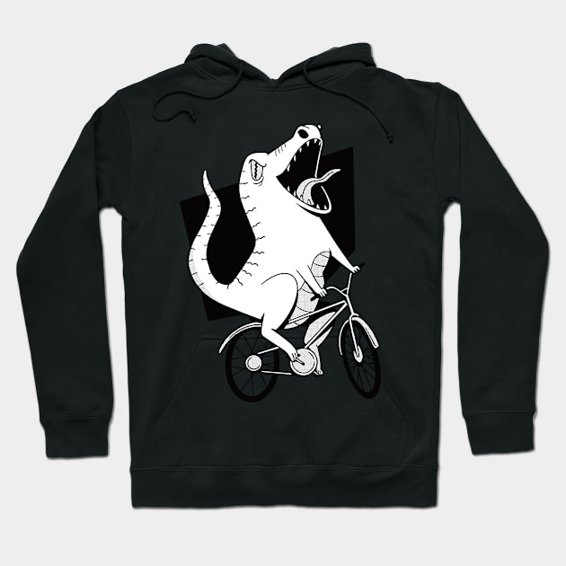 Funny bike dinosaur Hoodie by Shadowbyte91